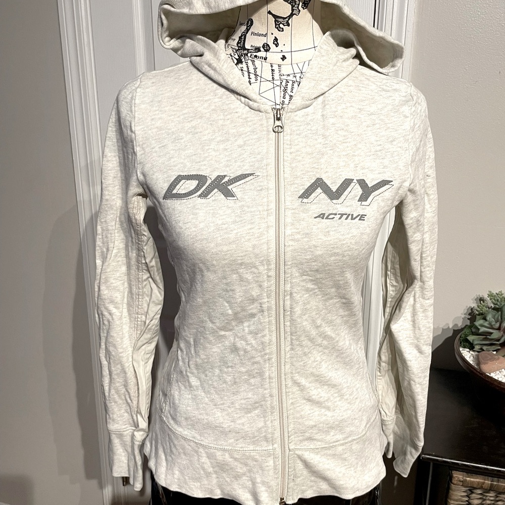 DKNY Cotton Active Athletic Sport Gym Yoga Sweatshirt Sweater relax biker S
